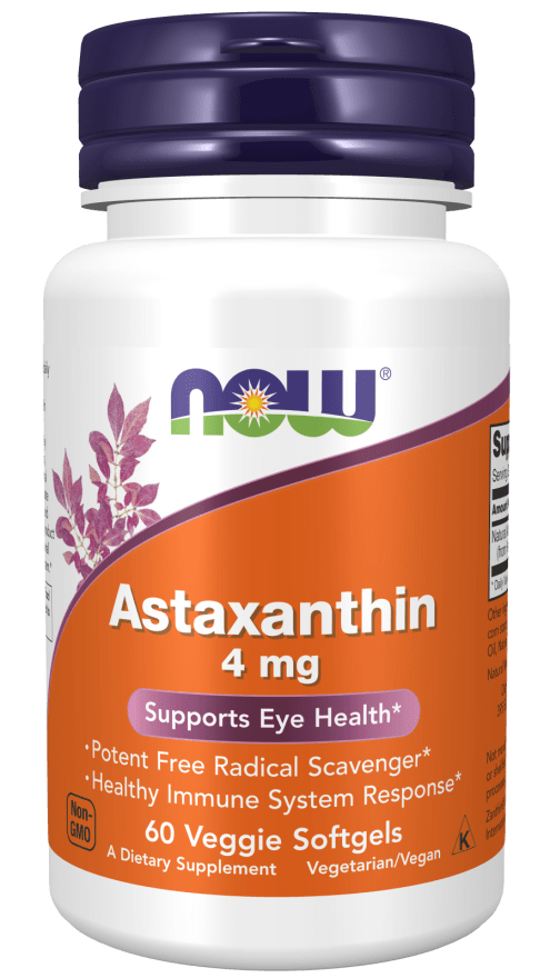 Astaxanthin 4 mg 60 Softgels (NOW) Front
