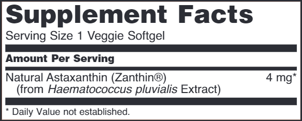 astaxanthin 4 mg (now foods) supplement facts