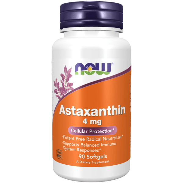 Astaxanthin 4 mg 90 Softgels (NOW) Front