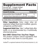 Astaxanthin with AstaReal (Doctors Best) Supplement Facts