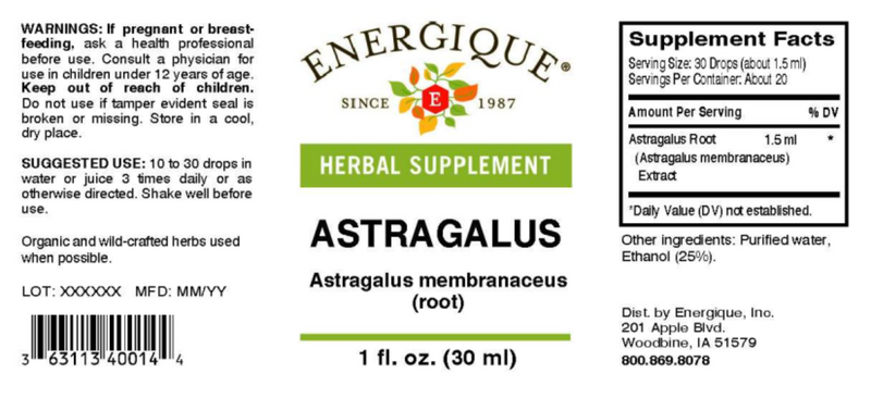 Astragalus (Energique) Label