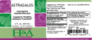 astragalus extract (herbalist alchemist) label