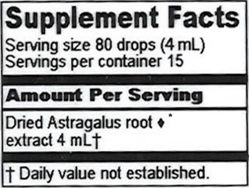 Astragalus Extract (Herbalist Alchemist) Supplement Facts