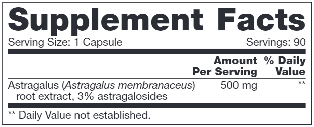 Astragalus SAP (NFH Nutritional Fundamentals) Supplement Facts