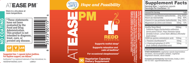 At Ease PM (Redd Remedies) Label