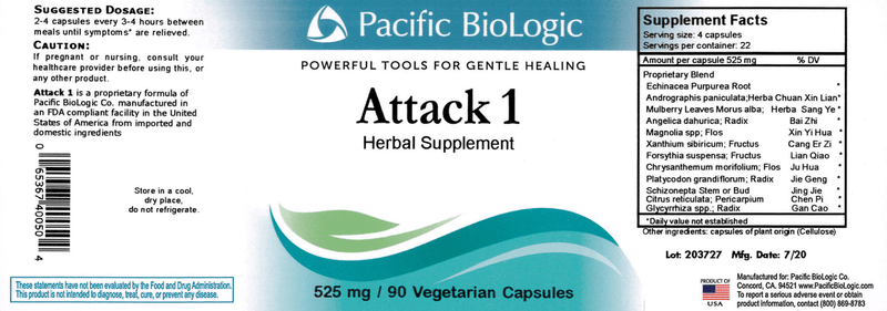 Attack 1 (Pacific BioLogic) Label
