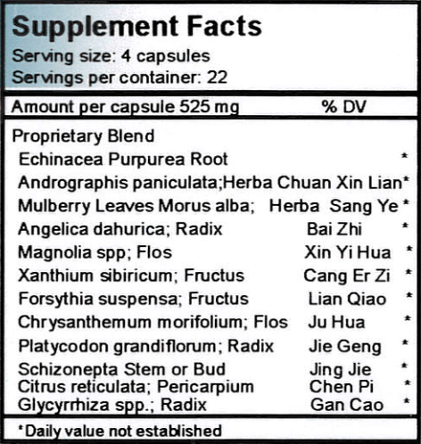 Attack 1 (Pacific BioLogic) supplement facts