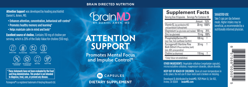 Attention Support (Brain MD) Label