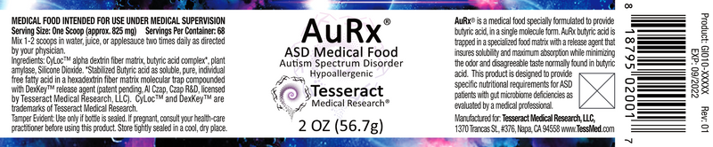 AuRx (Tesseract Medical Research) Label