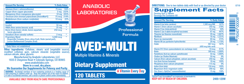 Aved-Multi (Anabolic Laboratories) Label