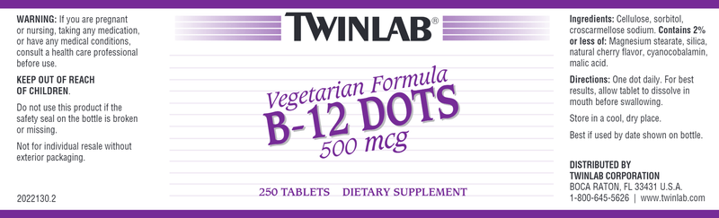 buy b-12 dots 500 mcg twinlab