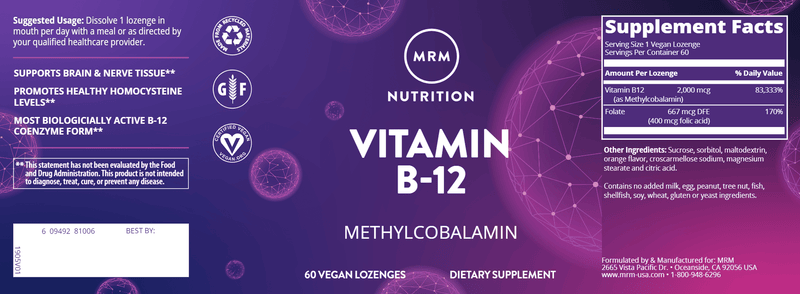 vitamin b-12 (metabolic response modifier) label
