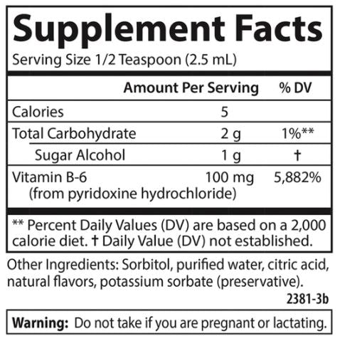 B-6 Liquid (Carlson Labs) Supplement Facts