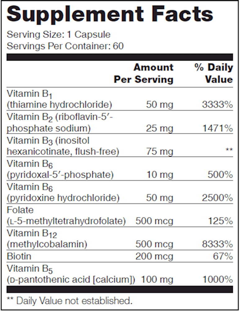 B-Complex SAP (NFH Nutritional Fundamentals) Supplement Facts