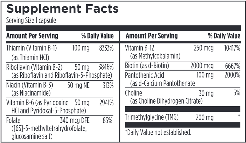 B-Complex (Designs for Sport) Supplement Facts