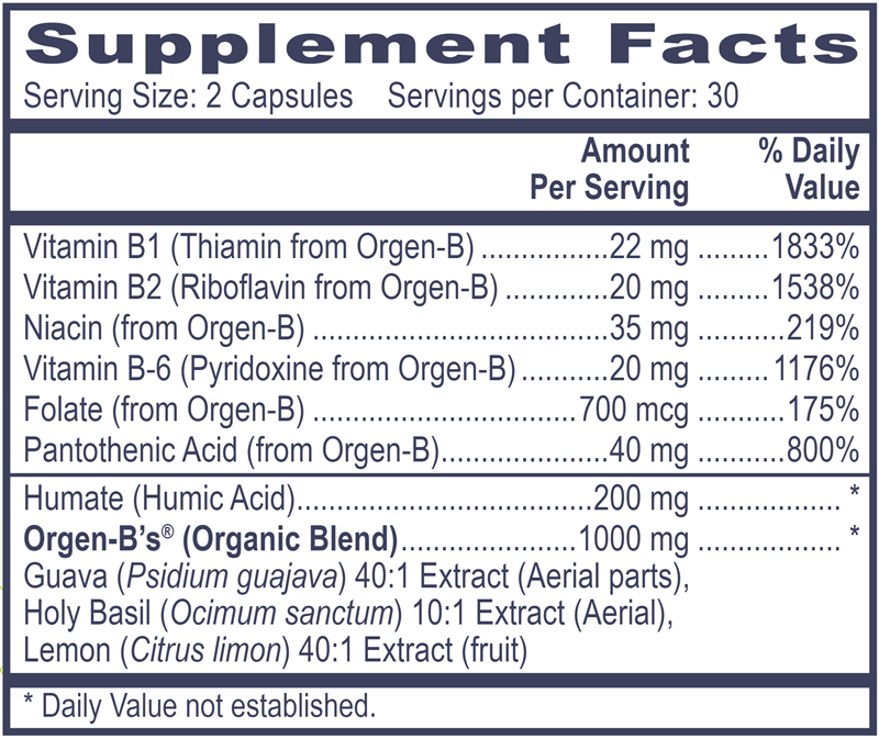B-Specific Naturally Professional Health Products Supplement Facts