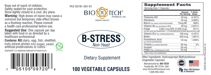 B-Stress (Bio-Tech Pharmacal) Label