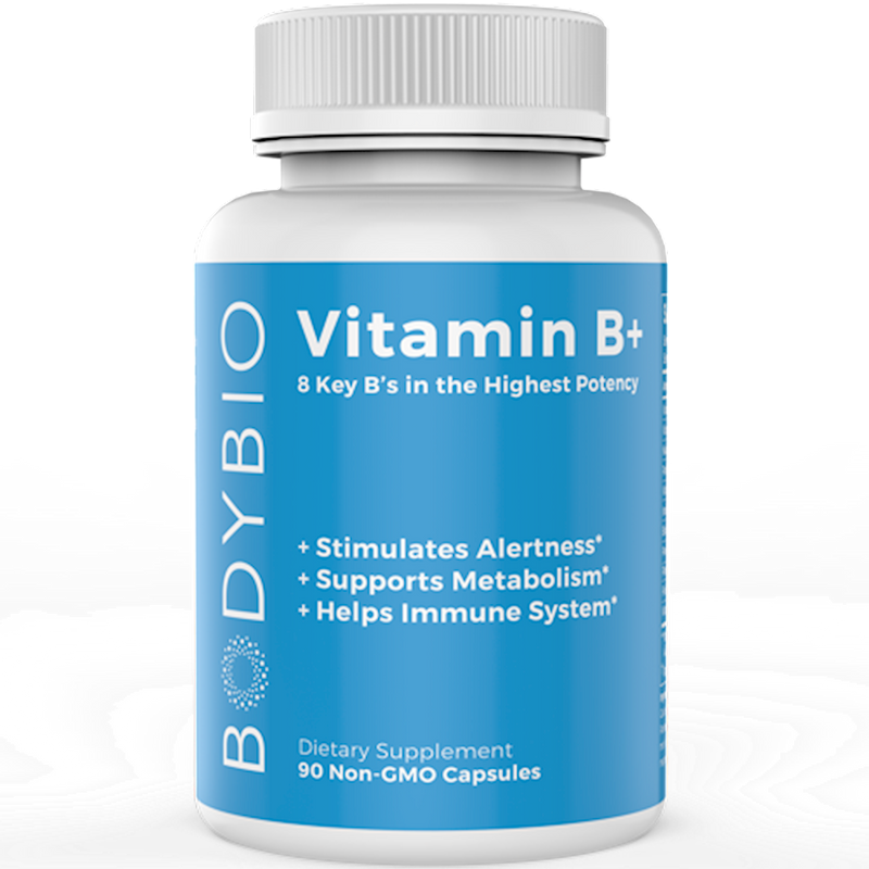 B Vitamins Hi Potency (BodyBio) 90ct Front