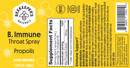 b. immune propolis throat spray beekeeper's naturals label
