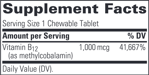 B12-Active Cherry Flavored Chewable (Integrative Therapeutics) Supplement Facts