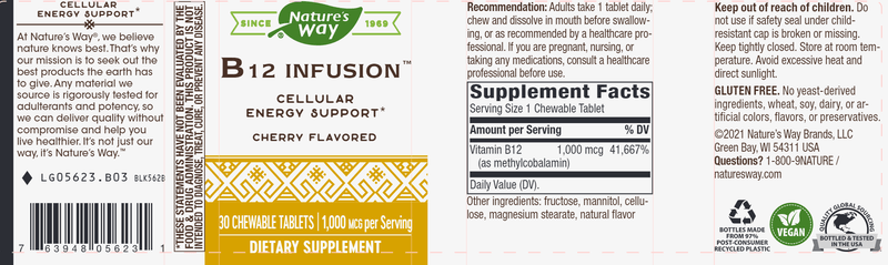 B12 Infusion (Nature's Way) Label