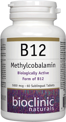 B12 Methylcobalamin 5000 mcg (Bioclinic Naturals) Front
