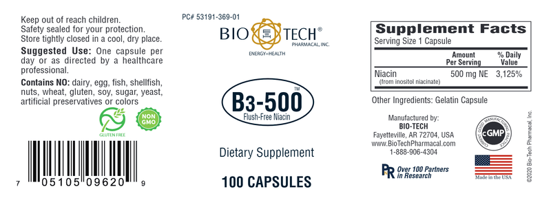 B3-500 (Bio-Tech Pharmacal) Label