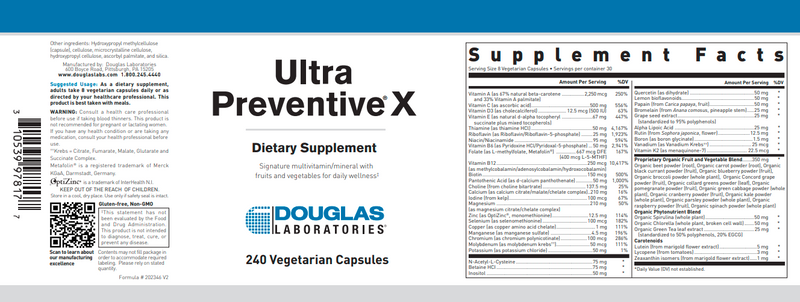 Ultra Preventive X Caps Douglas Labs Label