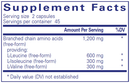 BCAA capsules pure encapsulations supplement facts