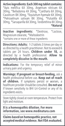 BHI uri-control tablets (medinatura bhi professional) ingredients