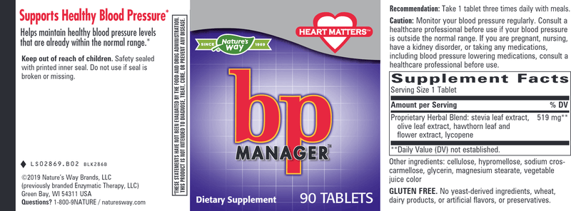 BP Manager* (Nature's Way) Label