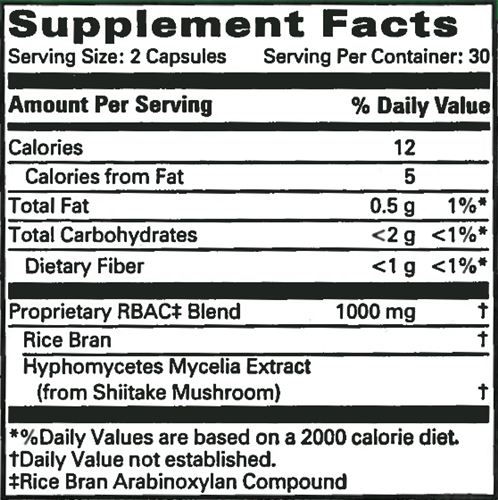BRM4 500 mg (Daiwa Health Development) Supplement Facts