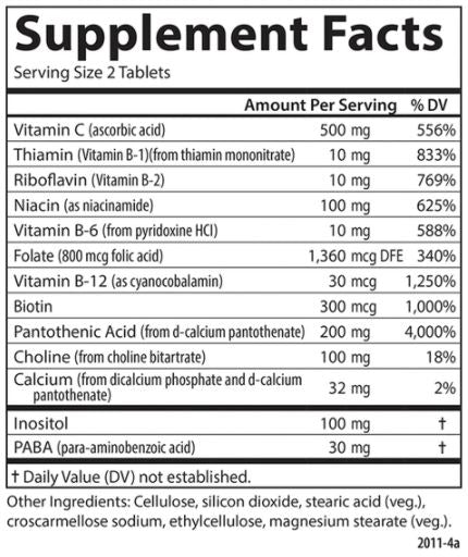B+C (Carlson Labs) Supplement Facts