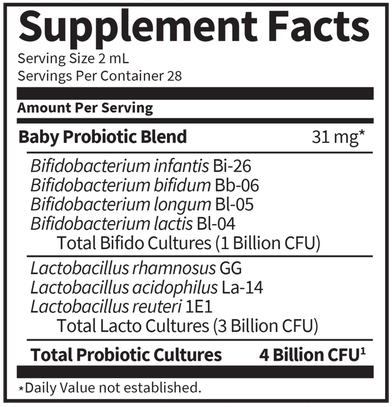 Baby Probiotic 4 Billion CFU (Garden of Life) Supplement Facts
