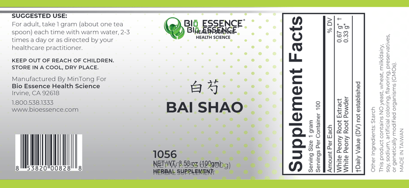 Bai Shao Yao (Chinese Peony) Free Shipping (Bio Essence Health Science)