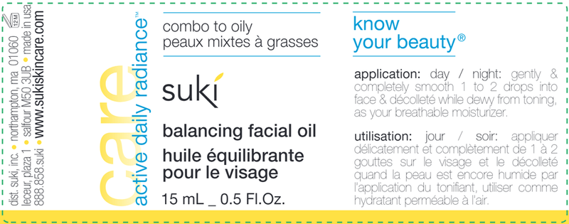 Balancing Facial Oil (Suki Skincare) Label