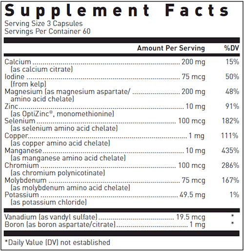 Basic Minerals Douglas Labs supplement facts