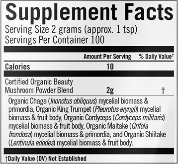 Beauty Mushroom Superfood Powder (Om Mushrooms) supplement facts