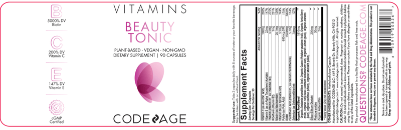 Beauty Tonic Collagen Builder Codeage Label