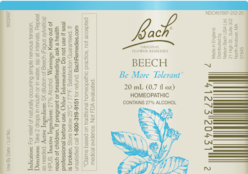 Beech Flower Essence (Nelson Bach) Label