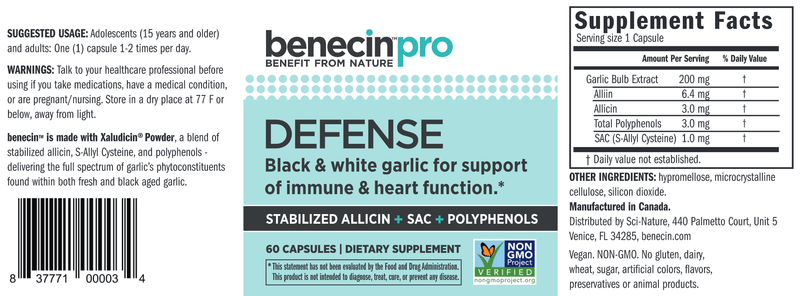 Benecin Defense PRO (Benecin) 60ct Label