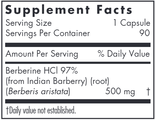 Berberine 500 (Nutricology) Supplement Facts