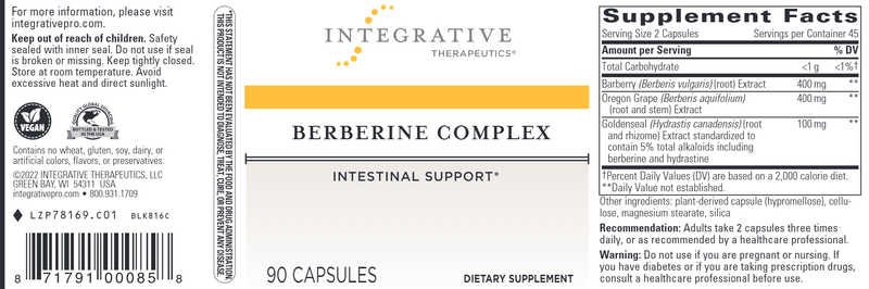 Berberine Complex (Integrative Therapeutics) Label