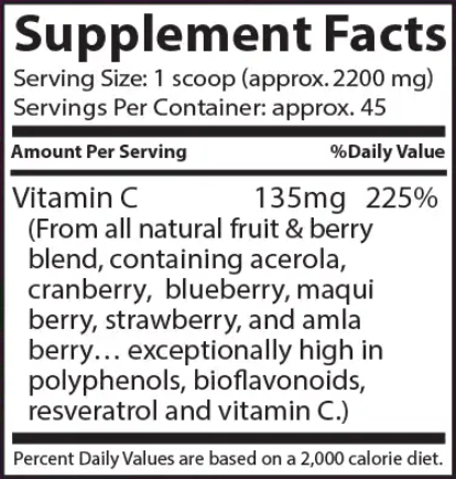 Berry-C Tart (Lidtke) supplement facts