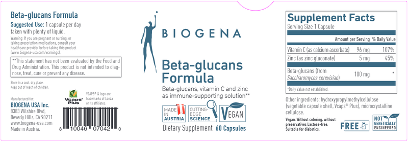 Beta-glucans Formula Biogena Label