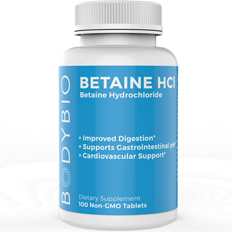 Betaine HCl 324 mg (BodyBio) Front