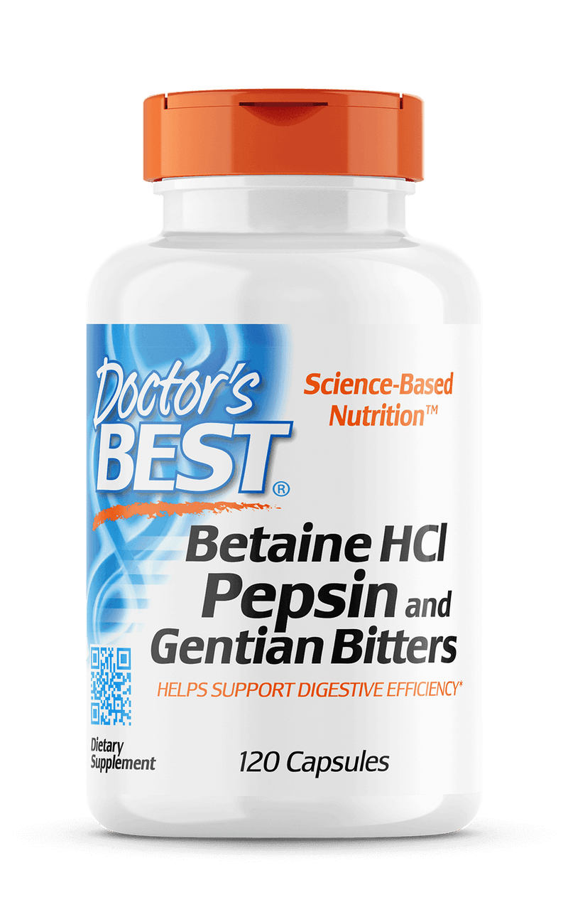Betaine HCl Pepsin (Doctors Best) 120ct Front