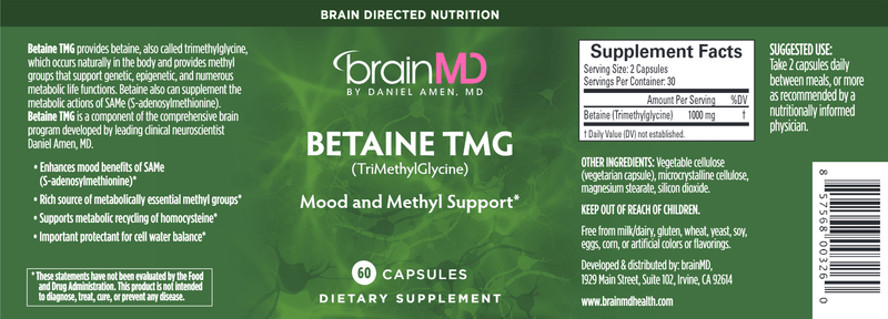 Betaine TMG (Brain MD) Label