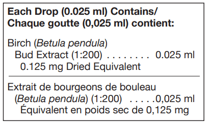 Betula Pendula (bud) (UNDA) ingredients