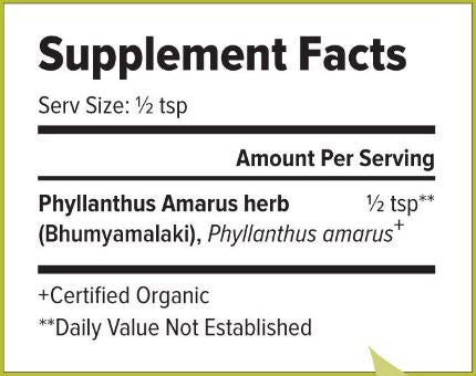 Bhumyamalaki Powder (Banyan Botanicals) Supplement Facts